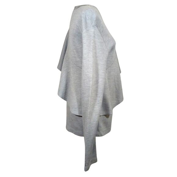 AY Diane Von Furstenberg DVF Grey Ruffle Crewneck Quiet Luxury Sweater P XS S M - Picture 3 of 8